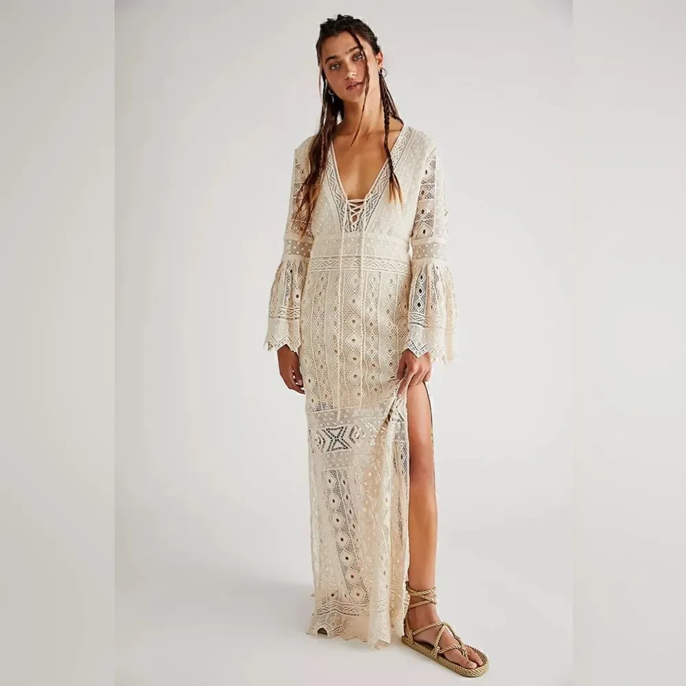 New Free People Jen's Pirate Booty Chaouen Maxi Dress - Picture 3 of 6